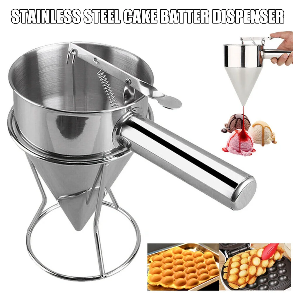 Hot sale Stainless Steel Donut Cupcake Batter Dispenser Funnel Pancake Maker Helper Rack Spring-loaded Handle Dropshipping
Hot sale Stainless Steel Donut Cupcake Batter Dispenser Funnel Pancake Maker Helper Rack Spring-loaded Handle Dropshipping
