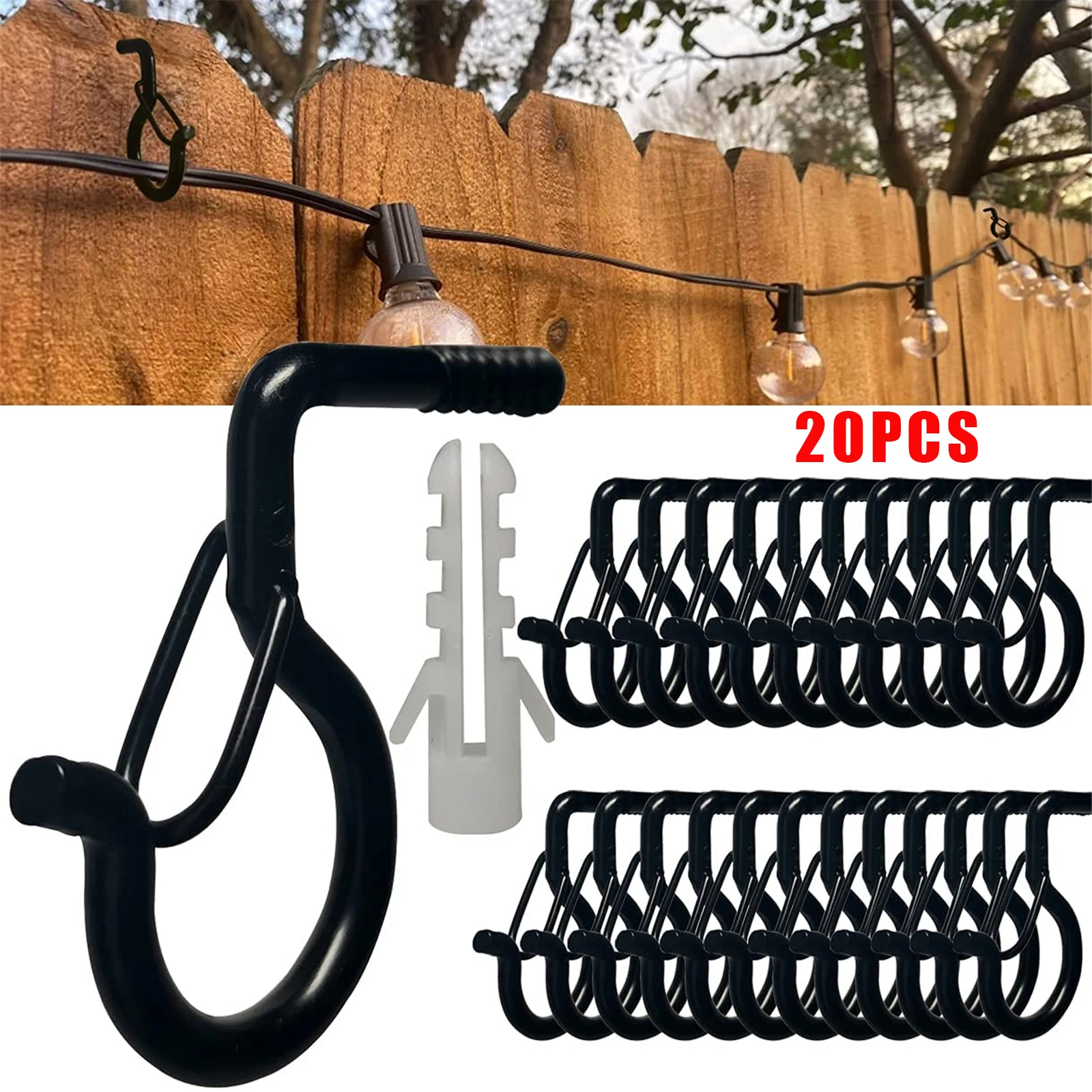 20pcs Screw Hook Black Screw in Hook for Outdoor Christmas String Lights Plants Party Decoration PLDI889
20pcs Screw Hook Black Screw in Hook for Outdoor Christmas String Lights Plants Party Decoration PLDI889