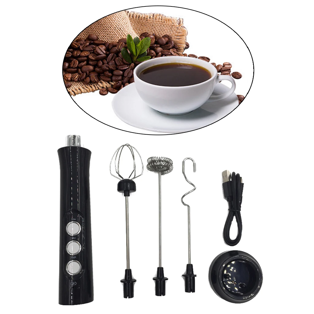 Portable Milk Frother Egg Beater, Electric Foam Maker Rechargeable Coffee Frother with 3 whisks, 3 Speed Blender Egg Whisks
Portable Milk Frother Egg Beater, Electric Foam Maker Rechargeable Coffee Frother with 3 whisks, 3 Speed Blender Egg Whisks