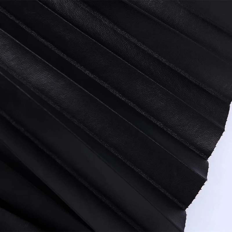 PUWD Vintage Woman Leather V Neck Spaghetti Strap Dress Spring Autumn Fashion Ladies Draped Dresses Female Cool A-Line Dress 
PUWD Vintage Woman Leather V Neck Spaghetti Strap Dress Spring Autumn Fashion Ladies Draped Dresses Female Cool A-Line Dress
