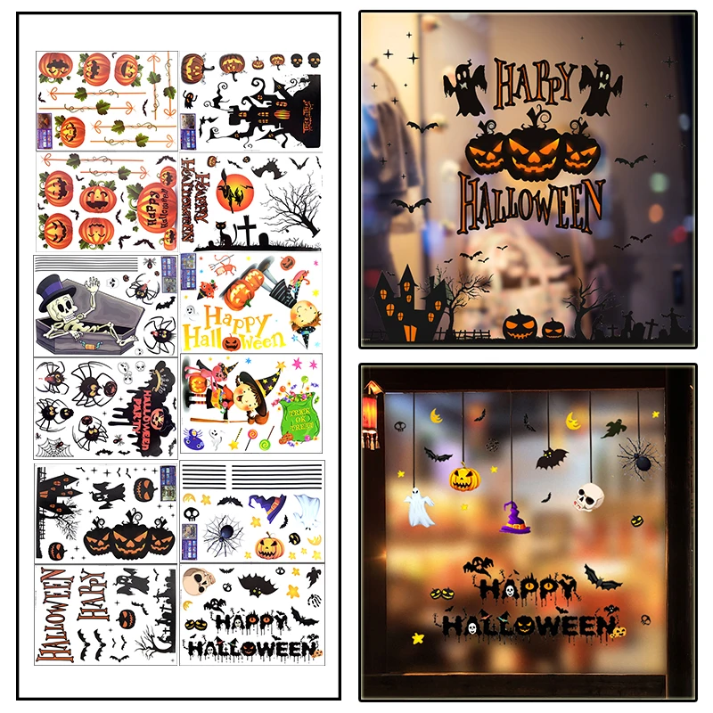 1Set PVC Halloween Horror Window Stickers Skeleton Ghost Pumpkin Stickers Home Halloween Decoration Supplies
1Set PVC Halloween Horror Window Stickers Skeleton Ghost Pumpkin Stickers Home Halloween Decoration Supplies