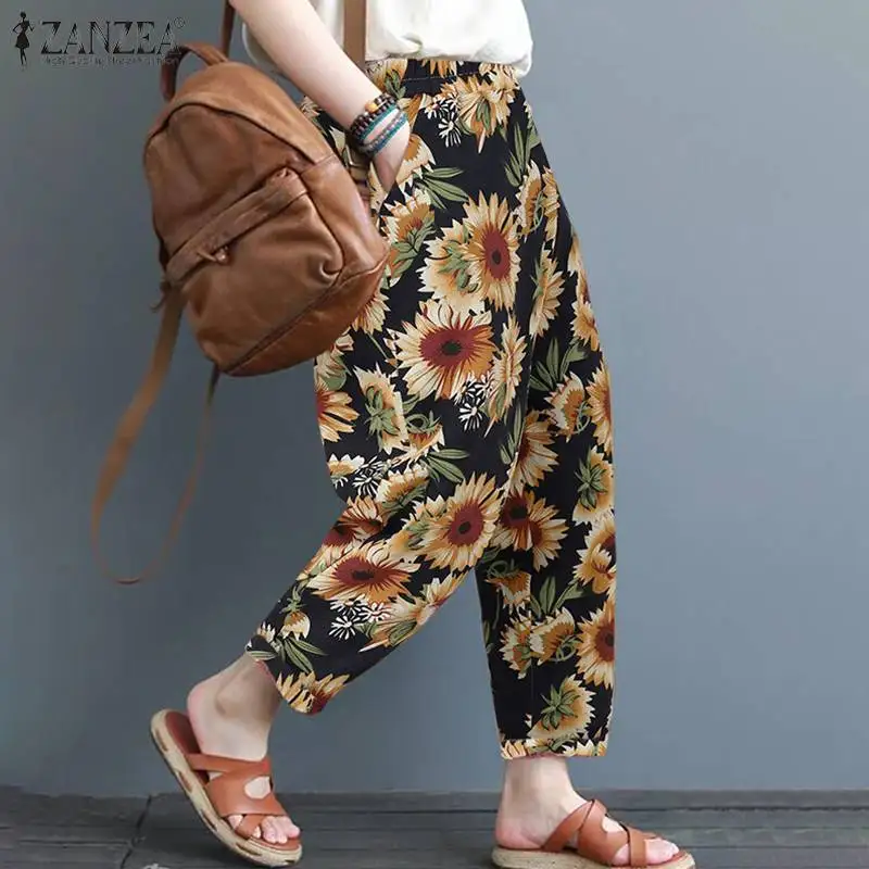 ZANZEA Women Harem Pants Autumn Trousers Vintage Elastic Waist Sunflower Printed Pants Pantalon Cotton Linen Turnip Streetwear
ZANZEA Women Harem Pants Autumn Trousers Vintage Elastic Waist Sunflower Printed Pants Pantalon Cotton Linen Turnip Streetwear