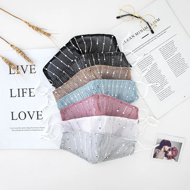 Women Mouth Mask Black Pink White Sequins Face Mask Beads Dustproof Cotton Protective Reusable Breathable Face Cover Summer Mask
Women Mouth Mask Black Pink White Sequins Face Mask Beads Dustproof Cotton Protective Reusable Breathable Face Cover Summer Mask