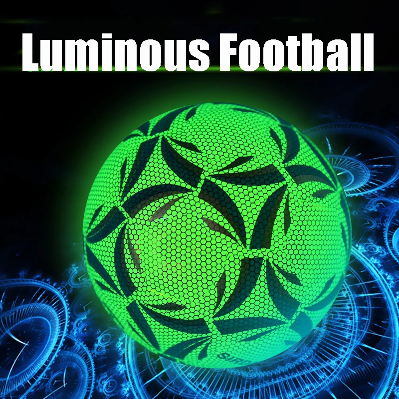 

Профессиональный новейший футбольный мяч для матча Размер 5/Размер 4 мяч из полиуретана светоотражающий светящийся мяч HTG0046