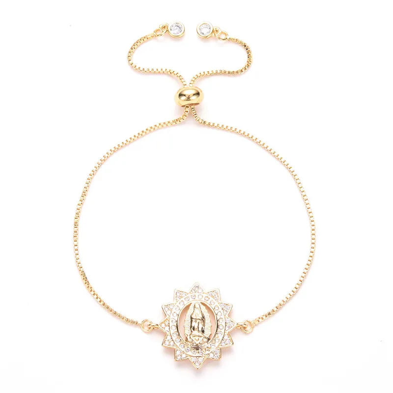 Регулируемый браслет Pulsera MBR180155 с микро закрепкой из фианита дева мария мама