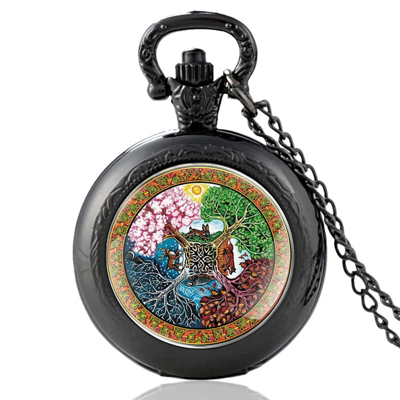 Unique Four Seasons Tree of Life Design Vintage Quartz Pocket Watch Pendant Clock Watch Men Women Glass Dome Necklace Gifts
Unique Four Seasons Tree of Life Design Vintage Quartz Pocket Watch Pendant Clock Watch Men Women Glass Dome Necklace Gifts