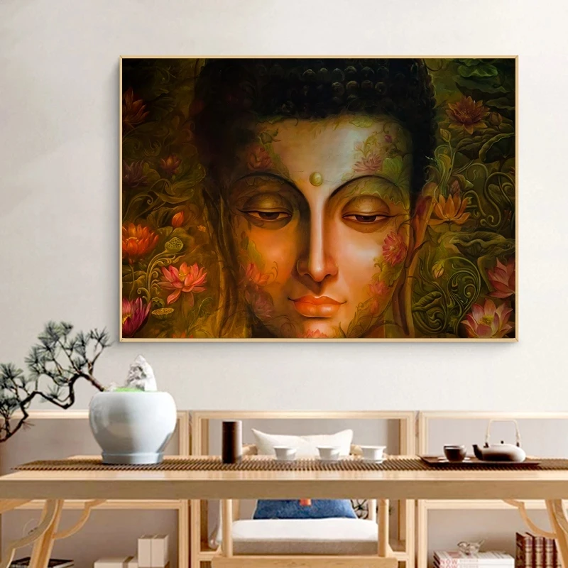 Buddha Statue of Sakyamuni with Lotus Flower Art Posters and Prints On Canvas Painting Wall Pictures for Living Room Home Decor
Buddha Statue of Sakyamuni with Lotus Flower Art Posters and Prints On Canvas Painting Wall Pictures for Living Room Home Decor
