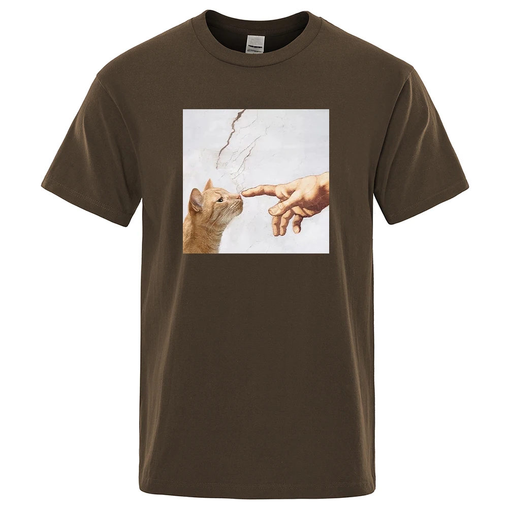 Finger Touching Cute Cat Printing Male T-Shirt Vogue Vintage T-Shirts Fashion Crewneck Clothed Streetwear Travering Tshirts Mans
Finger Touching Cute Cat Printing Male T-Shirt Vogue Vintage T-Shirts Fashion Crewneck Clothed Streetwear Travering Tshirts Mans