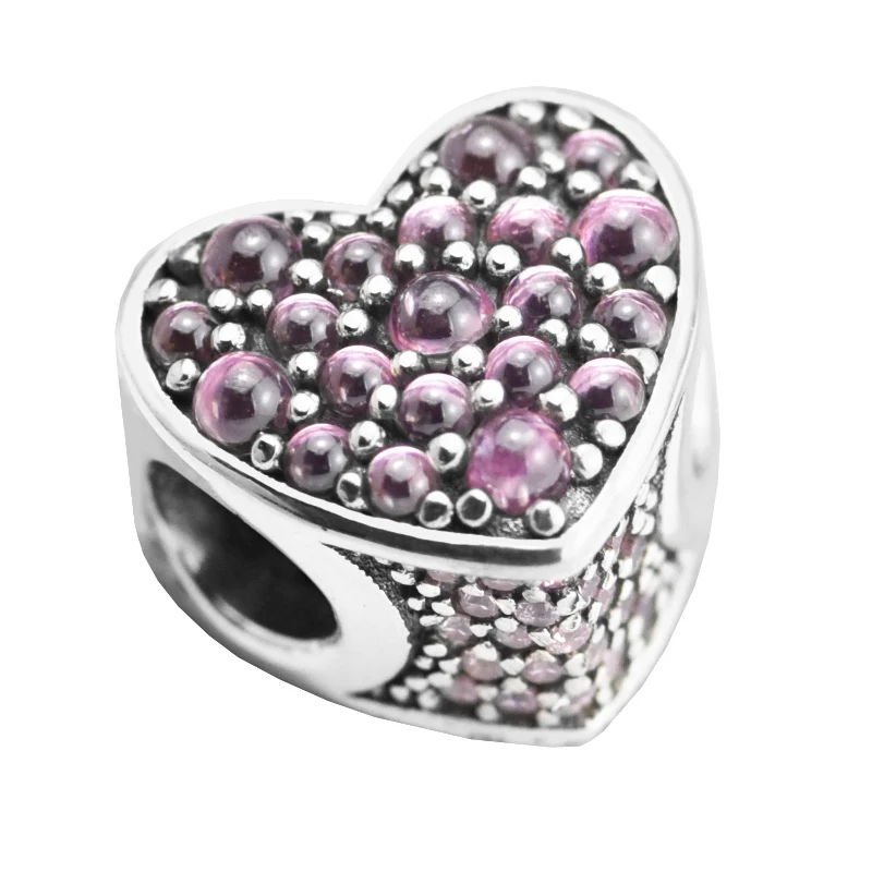 Charms 925 Silver Original Fit Pandora Bracelets Sterling Silver Pink Dazzling Heart Charm Beads for diy Women Jewelry
Charms 925 Silver Original Fit Pandora Bracelets Sterling Silver Pink Dazzling Heart Charm Beads for diy Women Jewelry