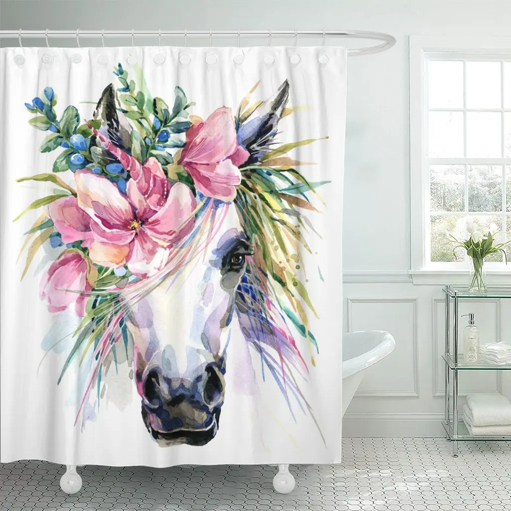 Красочные животные акварельные Единорог Белый Лошадь в цветочном венке розовые цветочные красивые занавески для душа водонепроницаемая т...
Красочные животные акварельные Единорог Белый Лошадь в цветочном венке розовые цветочные красивые занавески для душа водонепроницаемая т...