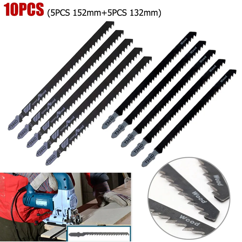10Pcs T344D 5*152mm+5*132mm Fast-Cutting Saw Blade Reciprocating Jigsaw Blades Suitable For Wood Board Plastic Cutting
10Pcs T344D 5*152mm+5*132mm Fast-Cutting Saw Blade Reciprocating Jigsaw Blades Suitable For Wood Board Plastic Cutting