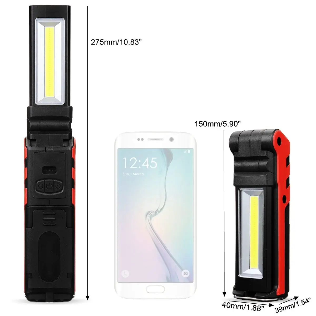 New USB Rechargeable COB LED Work Light Dimmable Flashlight Magnetic Inspection Lamp with Hook Power Bank 2000mAh 18650 Battery
New USB Rechargeable COB LED Work Light Dimmable Flashlight Magnetic Inspection Lamp with Hook Power Bank 2000mAh 18650 Battery