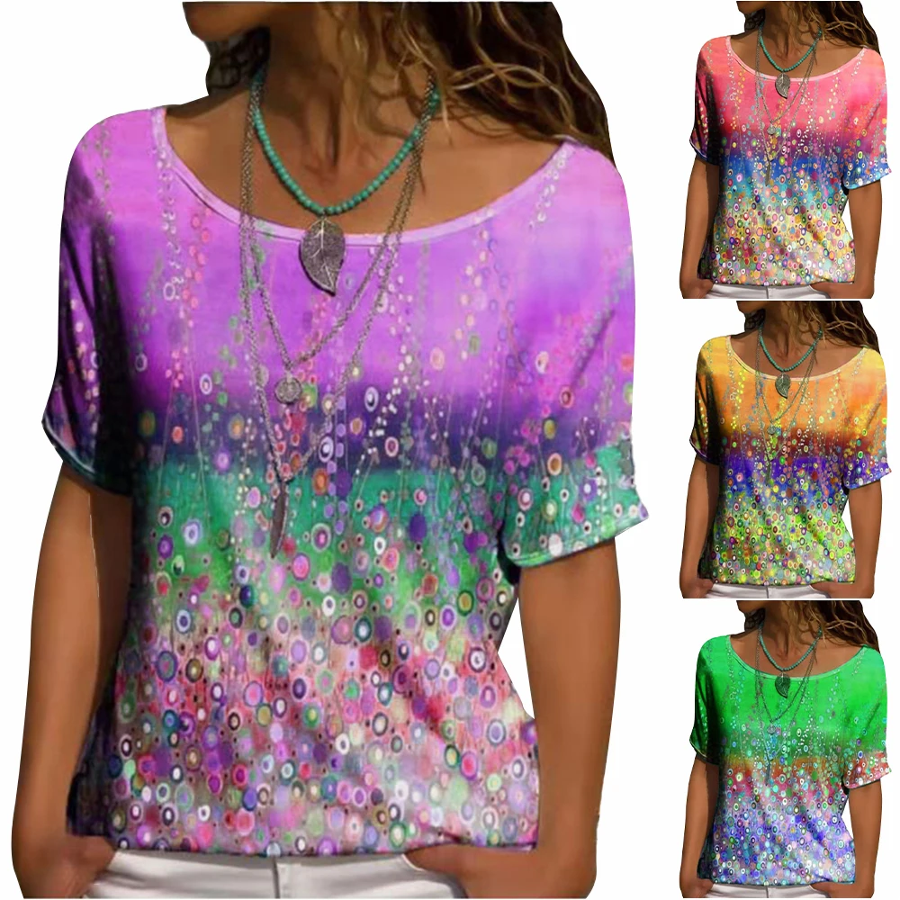 VICABO Printed Flowers O-Neck And Short Sleeves Casual For Lady Loose T-shirt Summer Tops Female Clothes
VICABO Printed Flowers O-Neck And Short Sleeves Casual For Lady Loose T-shirt Summer Tops Female Clothes