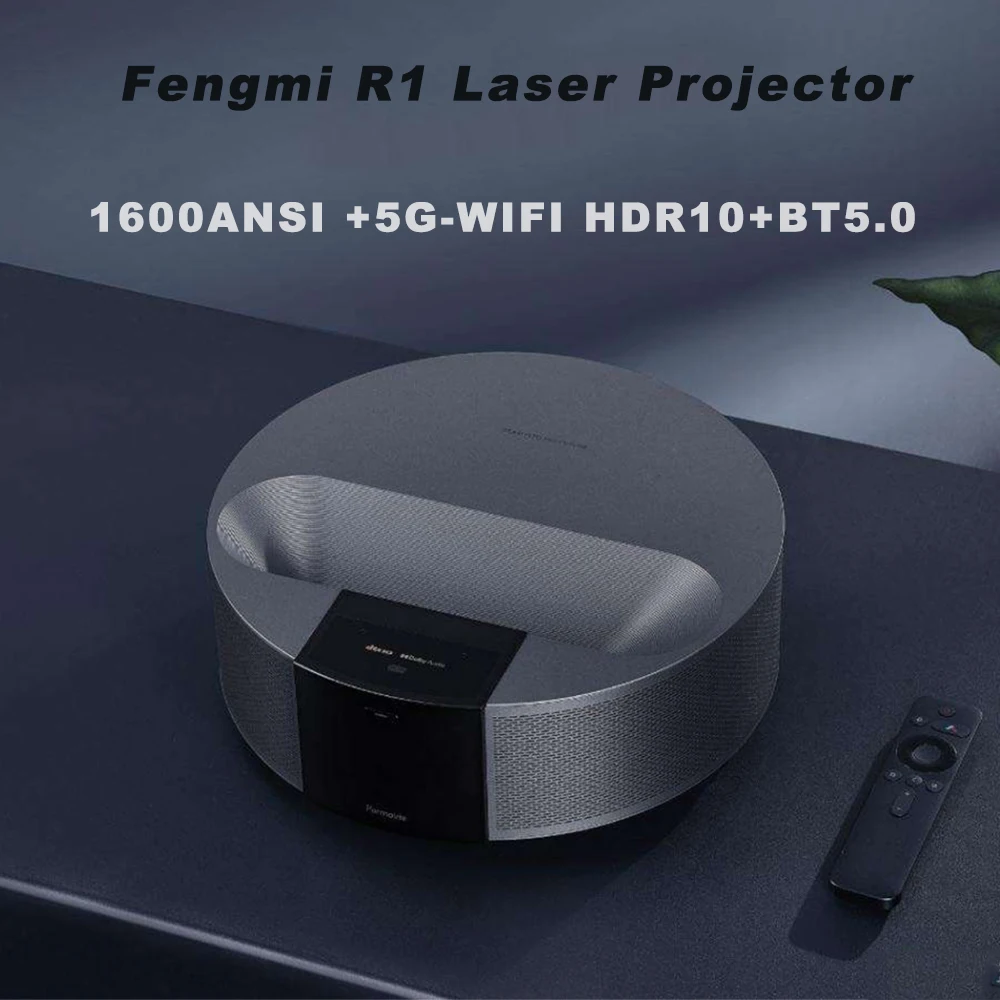 

Fengmi R1 Laser Projector Ultra Short Throw UST 4K Laser Projectors 1600ANSI Lumens 5G-WIFI MEMC HDR10+BT5.0 200'' Home Theater