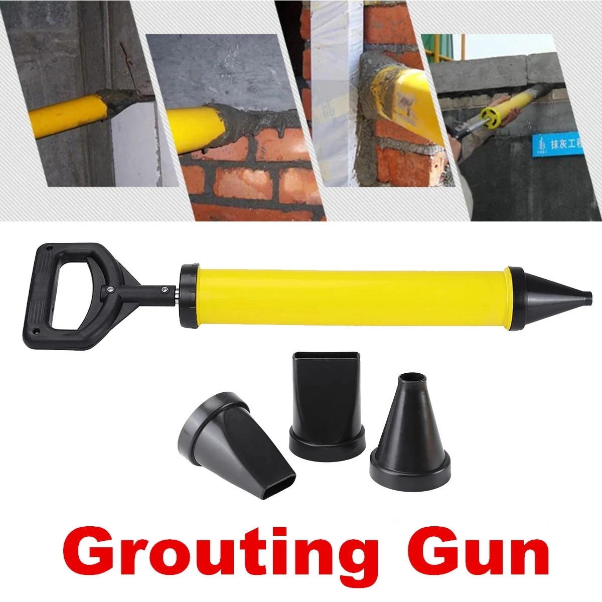 

4 Nozzles Building Tool Cement Caulking Pump Grout Filling Tools Grouting Mortar Sprayer Applicator Construction Syringe Gun