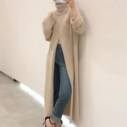 SuperAen 2021 New Autumn Winter Solid Turtleneck Pullover Loose Casual Full Fork Sweater Women
SuperAen 2021 New Autumn Winter Solid Turtleneck Pullover Loose Casual Full Fork Sweater Women