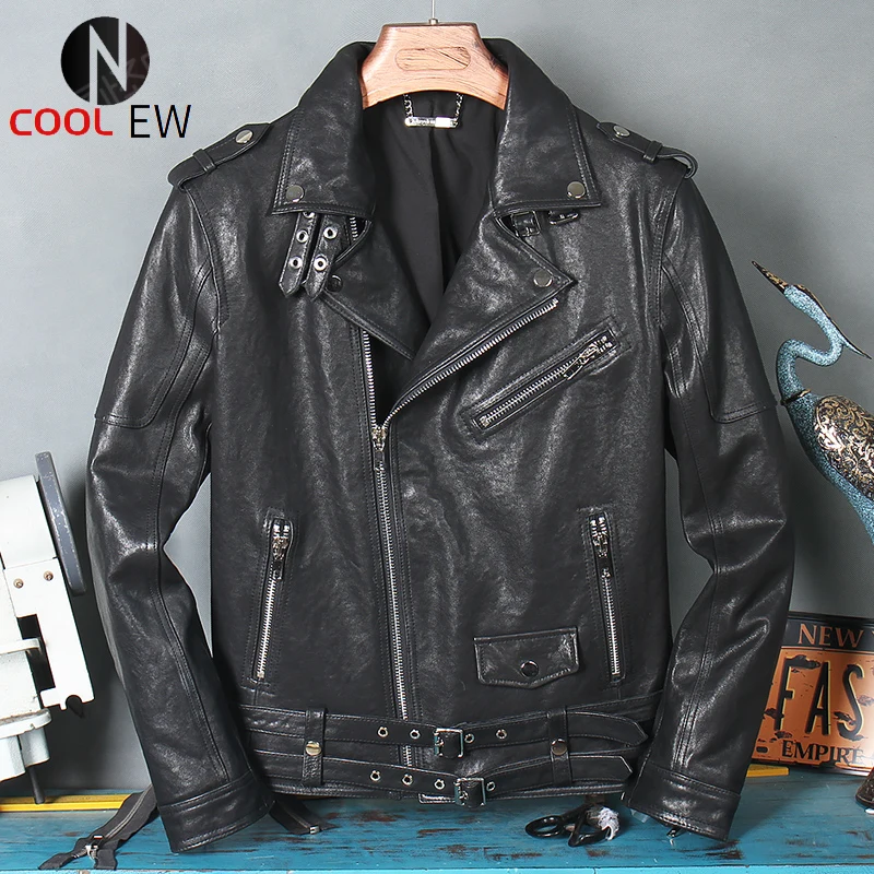 2021 Black Motorcycle Style Genuine Leather Jacket Men Plus Size 4XL Real Natural Sheepskin Autumn Slim Fit Biker‘s Coat 
2021 Black Motorcycle Style Genuine Leather Jacket Men Plus Size 4XL Real Natural Sheepskin Autumn Slim Fit Biker‘s Coat