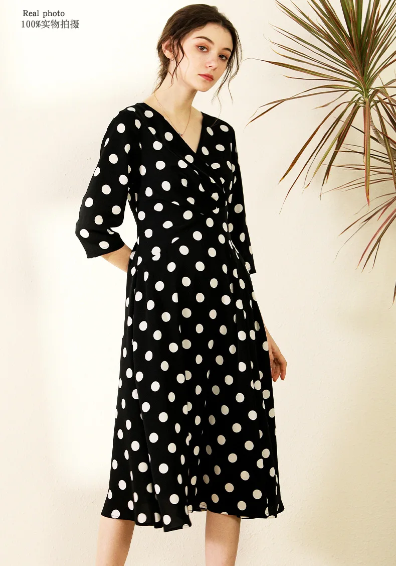 Sunnic Dot Botton Dress Women Middle Length Sleeve Lady Print Dress Spring/Smmer
Sunnic Dot Botton Dress Women Middle Length Sleeve Lady Print Dress Spring/Smmer