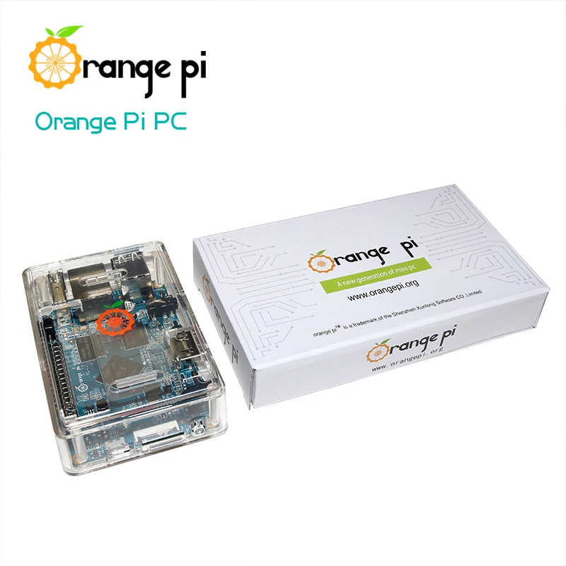 Orange Pi PC + прозрачный чехол из АБС-пластика Поддержка Android Ubuntu изображение Debian |