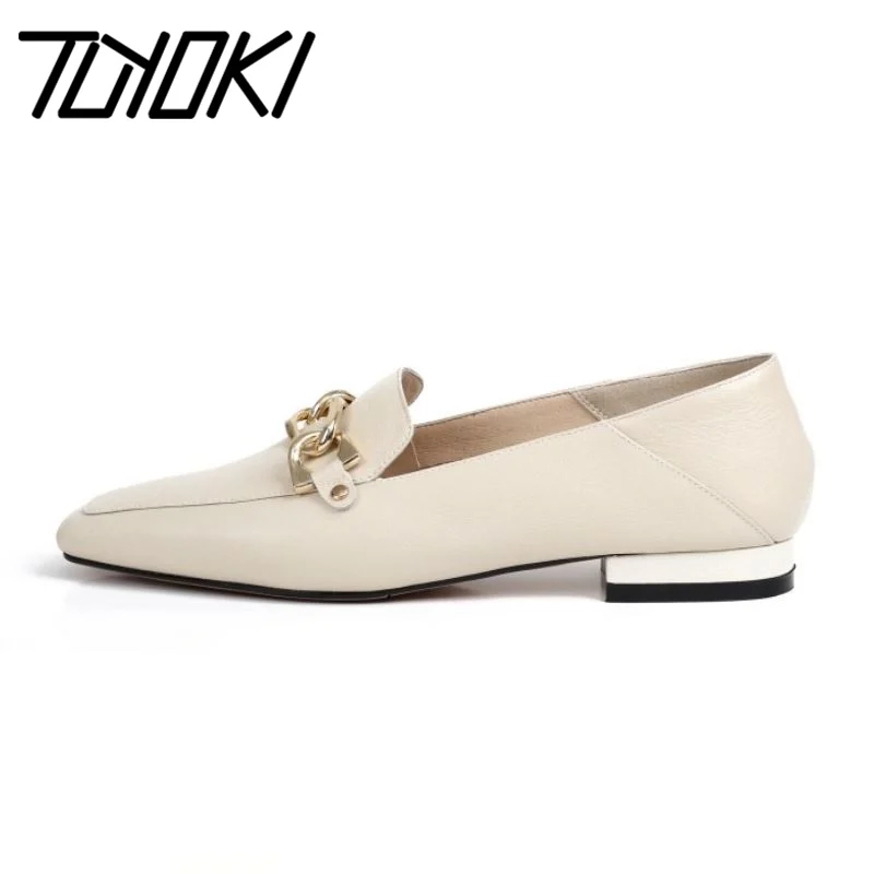 Tuyoki Real Leather Women Flats Shoes Fashion Chain Square Toe Spring Shoes Woman Casual Daily Office Lady Footwear Size 34-39
Tuyoki Real Leather Women Flats Shoes Fashion Chain Square Toe Spring Shoes Woman Casual Daily Office Lady Footwear Size 34-39