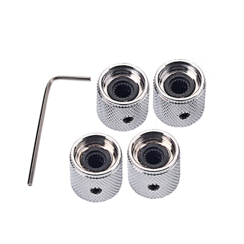 4pcs Metal Control Knobs for Electric Guitar Bass Musical Instruments Parts