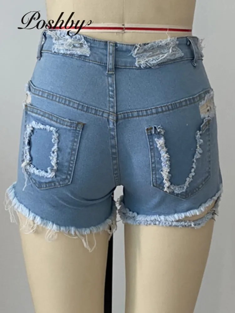 Poshby Hollow Out Hole High Waist Denim Shorts Casual Fashion Ripped Women Shorts Jeans Office Lady Hot Street Wear Summer 2021
Poshby Hollow Out Hole High Waist Denim Shorts Casual Fashion Ripped Women Shorts Jeans Office Lady Hot Street Wear Summer 2021