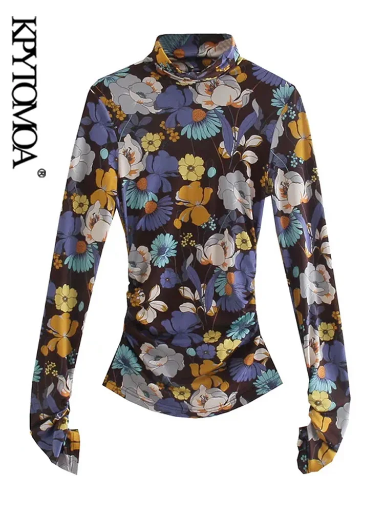 KPYTOMOA Women Fashion With Gathered Floral Print Fitted Blouses Vintage High Neck Long Sleeve Female Shirts Blusas Chic Tops
KPYTOMOA Women Fashion With Gathered Floral Print Fitted Blouses Vintage High Neck Long Sleeve Female Shirts Blusas Chic Tops