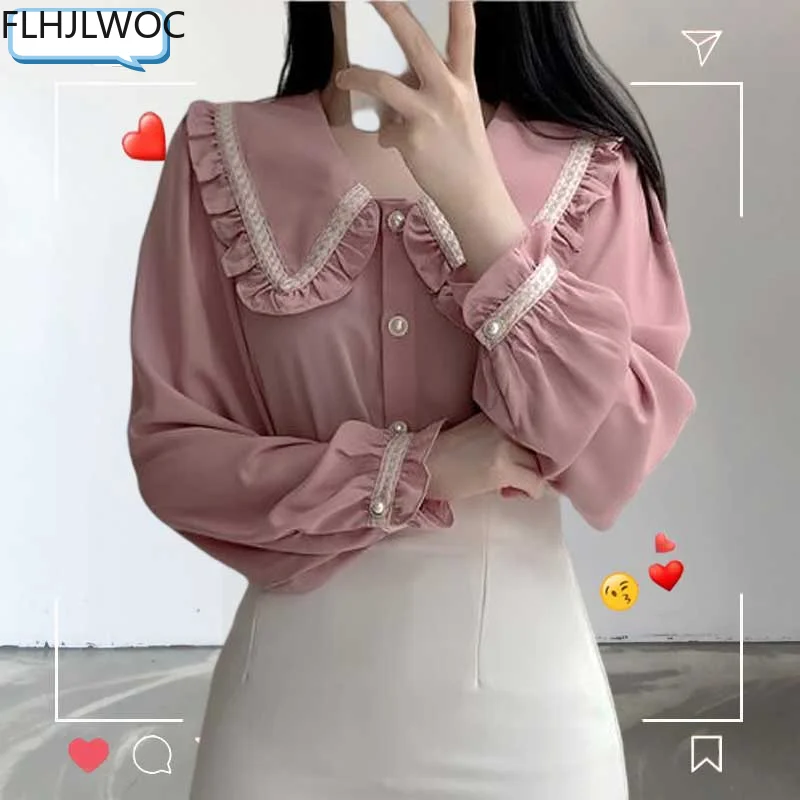 Women's Ruffles Cute Bow Tie Tops Preppy Style Vintage Japanese Korea Design Button Elegant Formal White Pink Shirts Blouses
Women's Ruffles Cute Bow Tie Tops Preppy Style Vintage Japanese Korea Design Button Elegant Formal White Pink Shirts Blouses