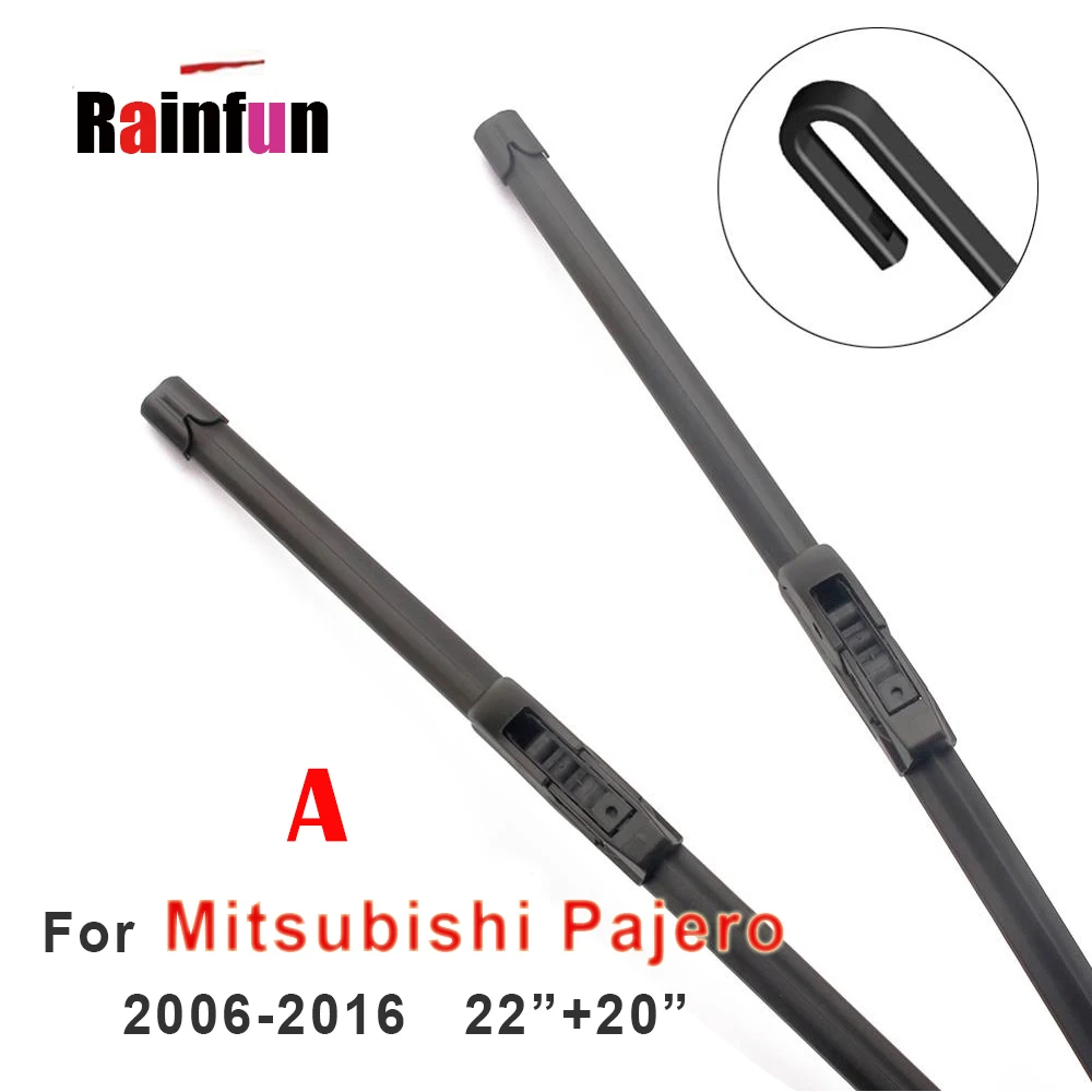 Передние щетки стеклоочистителя RAINFUN с U образным крюком для Mitsubishi Pajero MK 4 06 16 и Honda