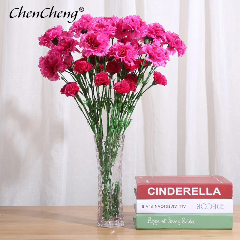 CHENCHENG 1 шт. искусственный цветок гвоздики из шелка 53 см искусственные цветы