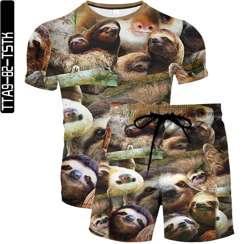 2021 New 3D indolent Animal Printed T Shirt Men Hip Hop Summer Sandy beach Tshirt Short Sleeve Tops Casual O-Neck+shorts Suit
2021 New 3D indolent Animal Printed T Shirt Men Hip Hop Summer Sandy beach Tshirt Short Sleeve Tops Casual O-Neck+shorts Suit