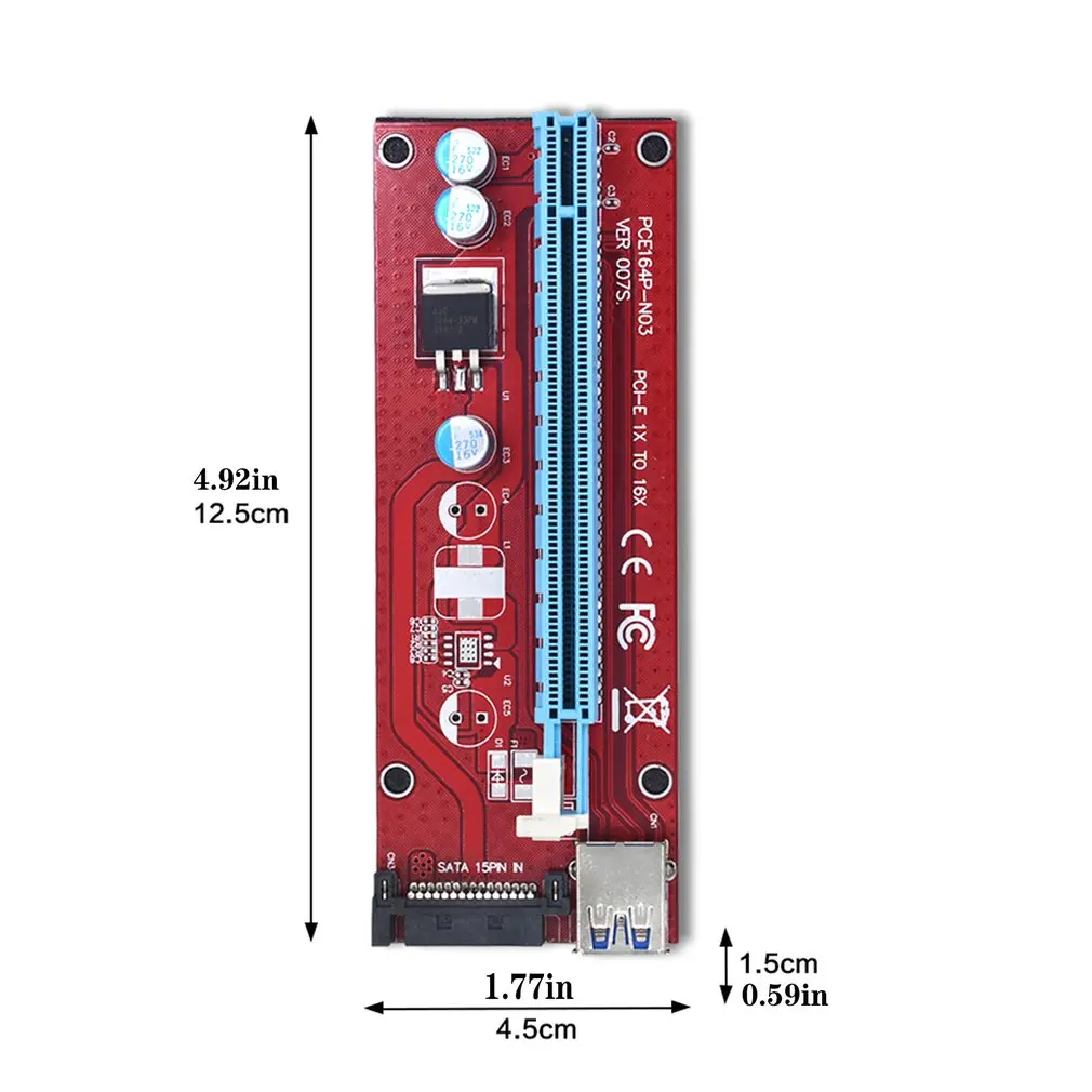 USB3.0 PCIE 1x To 16x Graphics Card Extension Adapter Black VER: 007S Heat Dissipation VER: 007S Riser Card
USB3.0 PCIE 1x To 16x Graphics Card Extension Adapter Black VER: 007S Heat Dissipation VER: 007S Riser Card