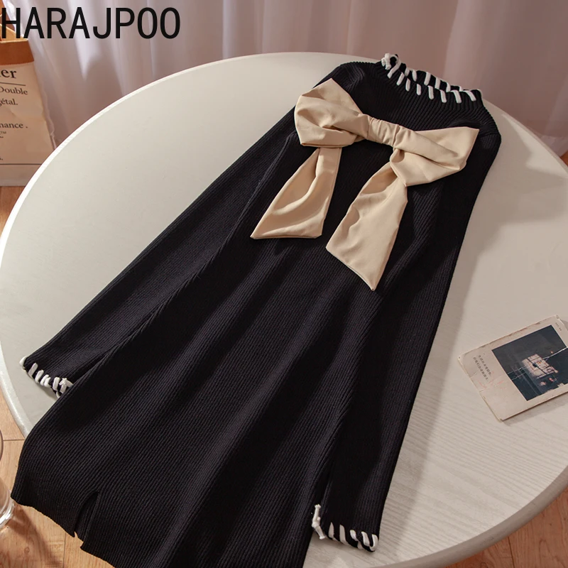 Женское трикотажное платье Harajpoo, винтажное трикотажное платье с бантом, длинным рукавом и разрезом на бедрах, в стиле Харадзюку, Осень-зима ...
Женское трикотажное платье Harajpoo, винтажное трикотажное платье с бантом, длинным рукавом и разрезом на бедрах, в стиле Харадзюку, Осень-зима ...