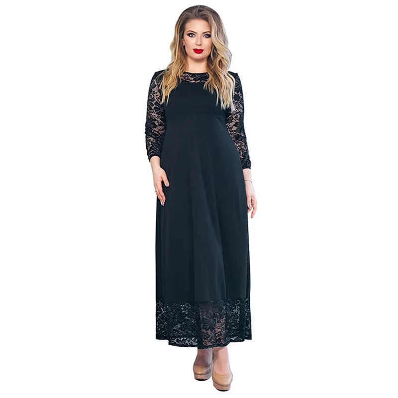 Fashion Women Dresses Long Black Lace A-Line Vintage Formal Dress Vestidos De Noche Largos Elegantes De Fiesta Plus Size 4XL 5XL 
Fashion Women Dresses Long Black Lace A-Line Vintage Formal Dress Vestidos De Noche Largos Elegantes De Fiesta Plus Size 4XL 5XL