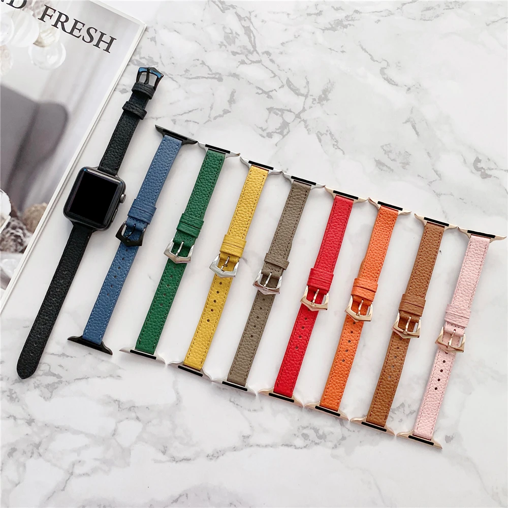 Slim Thin Strap for Iwatch Band Series 6 5 4 3 Slim Leather Correa for Apple Watch Se 6 Strap 40mm 38mm 44mm 42mm Thin Wristband
Slim Thin Strap for Iwatch Band Series 6 5 4 3 Slim Leather Correa for Apple Watch Se 6 Strap 40mm 38mm 44mm 42mm Thin Wristband