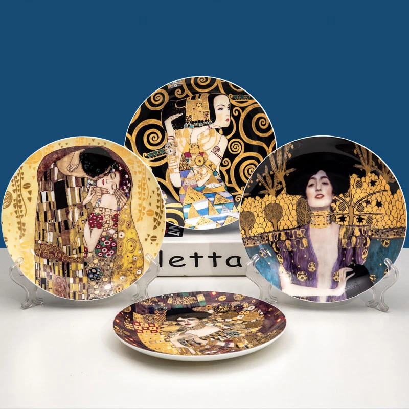 Фарфоровые креативные фарфоровые тарелки Klimt, 8 дюймов, домашний декор, тарелки для десертов
Фарфоровые креативные фарфоровые тарелки Klimt, 8 дюймов, домашний декор, тарелки для десертов