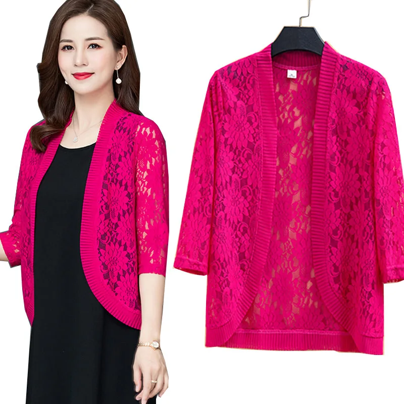 Women's Coats 2020 Summer New 3/4 Sleeve Lace Thin Jacket Cardigan Ladies Fashion Short Shawl Summer Sun Protection Clothing 
Women's Coats 2020 Summer New 3/4 Sleeve Lace Thin Jacket Cardigan Ladies Fashion Short Shawl Summer Sun Protection Clothing