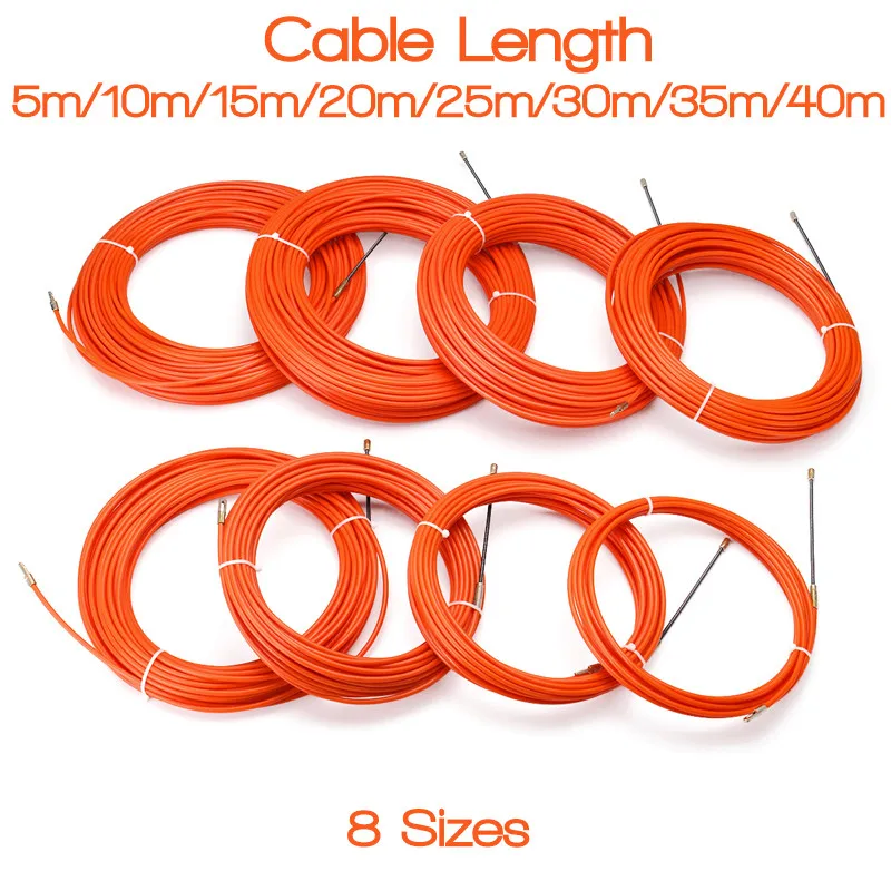 4mm 5 Meter To 40 Meter Orange Guide Device Nylon Electric Cable Push Pullers Duct Snake Rodder Fish Tape Wire
4mm 5 Meter To 40 Meter Orange Guide Device Nylon Electric Cable Push Pullers Duct Snake Rodder Fish Tape Wire