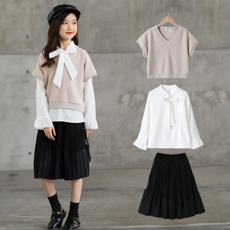 New Plaid Three Piece Cotton Spring Summer Teens Children Clothes Baby Girls Suit Sweatshirts + Dress Kids Toddler Outwear 2021
New Plaid Three Piece Cotton Spring Summer Teens Children Clothes Baby Girls Suit Sweatshirts + Dress Kids Toddler Outwear 2021