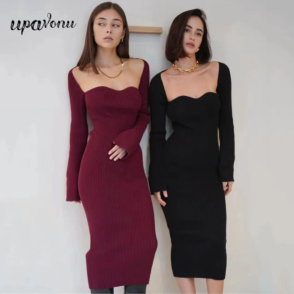 Free Shipping 2021 Autumn Knitted Sweater Dress Women's Long Sleeve Elastic Mid-length Dress Fashion Elegant Chic Knitted Dress
Free Shipping 2021 Autumn Knitted Sweater Dress Women's Long Sleeve Elastic Mid-length Dress Fashion Elegant Chic Knitted Dress