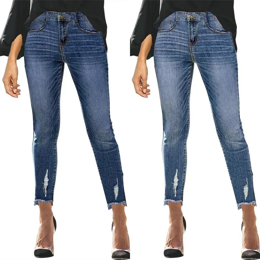 Women Skinny Ninth Jeans Pleated Distressed Denim Pencil Pants Destroyed Casual Trousers Ripped Cropped Jeans Femme Slim Jeansy
Women Skinny Ninth Jeans Pleated Distressed Denim Pencil Pants Destroyed Casual Trousers Ripped Cropped Jeans Femme Slim Jeansy