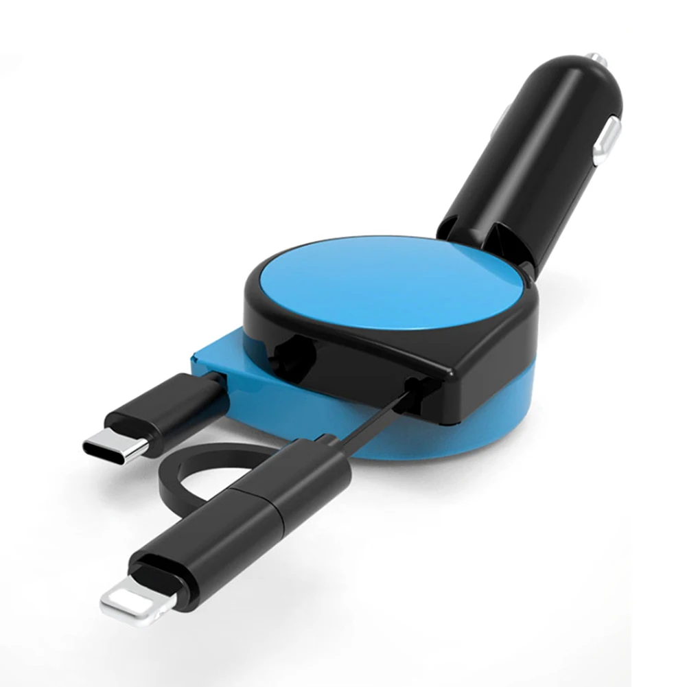 Car Charger Quick Charge 3.1A with Dual Retractable Cable Multifunctional 3 in 1 Adapter Compatible for Android Type-C iPhone
Car Charger Quick Charge 3.1A with Dual Retractable Cable Multifunctional 3 in 1 Adapter Compatible for Android Type-C iPhone