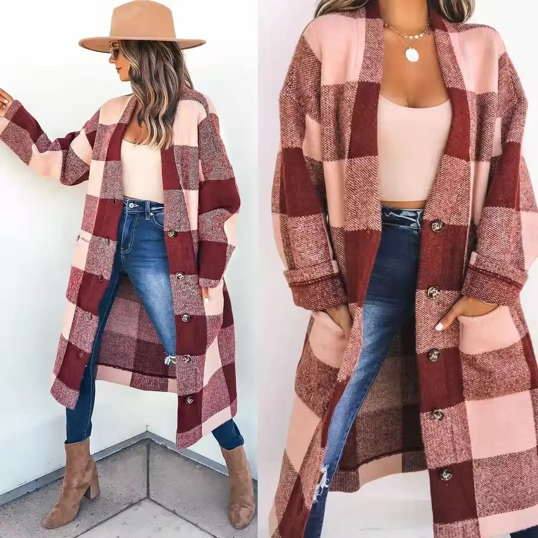 Women Sweater Cardigen Lattice Print Jacket Elegant Loose Shirt Coat Autumn Winter Lady Casual Long Knit Cardigan Sweater Jacket
Women Sweater Cardigen Lattice Print Jacket Elegant Loose Shirt Coat Autumn Winter Lady Casual Long Knit Cardigan Sweater Jacket
