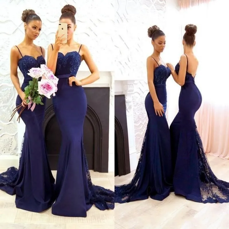 Sexy Navy Blue Bridesmaid Dresses Long Modern Sweetheart Lace Appliques Mermaid Wedding Guest Dress Beads Maid Of Honor Gowns
Sexy Navy Blue Bridesmaid Dresses Long Modern Sweetheart Lace Appliques Mermaid Wedding Guest Dress Beads Maid Of Honor Gowns