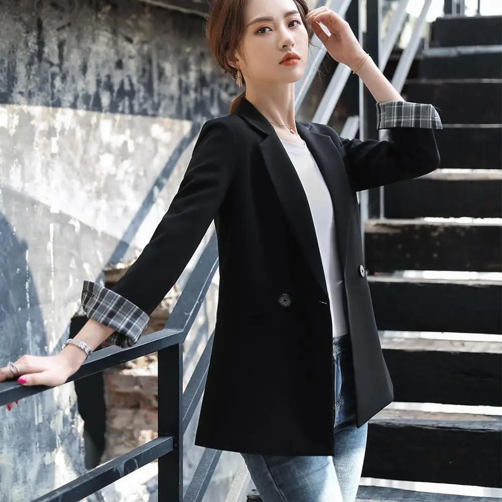 New Women Single Breasted Blazer 2020 Temperament Full Sleeve Casual Coat Apricot Black White Loose Jacket
New Women Single Breasted Blazer 2020 Temperament Full Sleeve Casual Coat Apricot Black White Loose Jacket