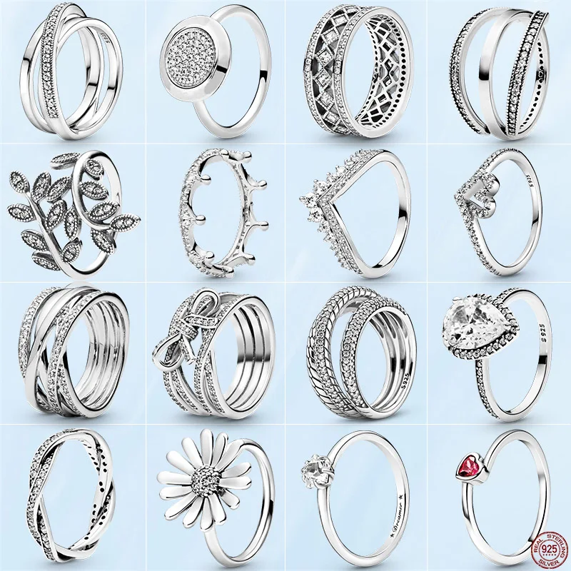 Trend 925 Sterling Silver Heart Daisy Flower Feather Crown Ring Fit Women Birthday Party Wedding Jewelry Gift For Friend Wife
Trend 925 Sterling Silver Heart Daisy Flower Feather Crown Ring Fit Women Birthday Party Wedding Jewelry Gift For Friend Wife