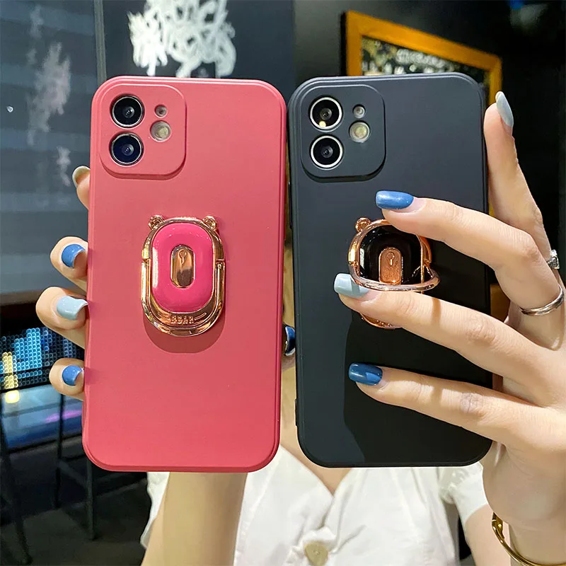 Отличный жидкий силиконовый чехол подставка с кольцом для телефона Redmi Note10 9 8 K20 30