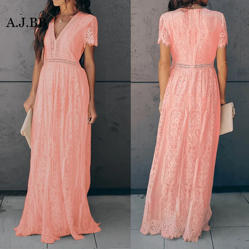 New casual solid color party dress fashion V-neck short sleeve women's shirt long skirt
New casual solid color party dress fashion V-neck short sleeve women's shirt long skirt