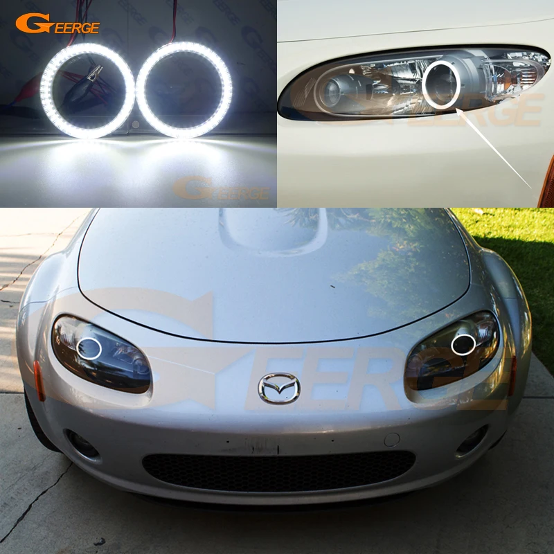 Для Mazda MX 5 2006 2007 2008 ультра яркий SMD СВЕТОДИОДНЫЙ ангельские глазки набор колец