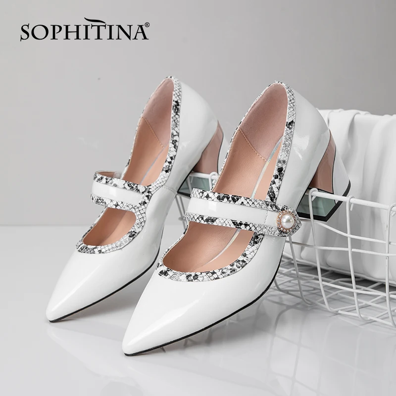 SOPHITINA Casual Pumps Mary Janes Color Square Heel Pointed Toe Pearl Hook Loop Shoes Mature Office Commute Women's Shoes K89
SOPHITINA Casual Pumps Mary Janes Color Square Heel Pointed Toe Pearl Hook Loop Shoes Mature Office Commute Women's Shoes K89